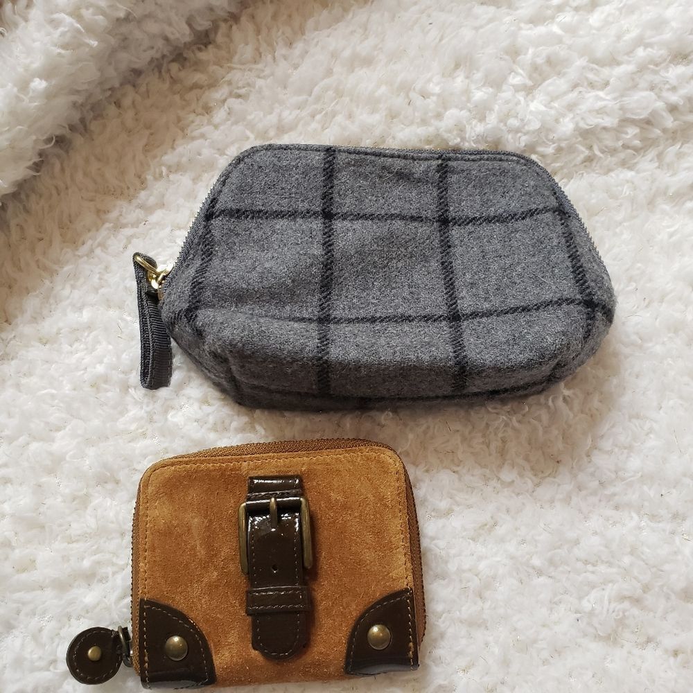 J. Crew Small Wallet and Zip Around Pouch Bundle